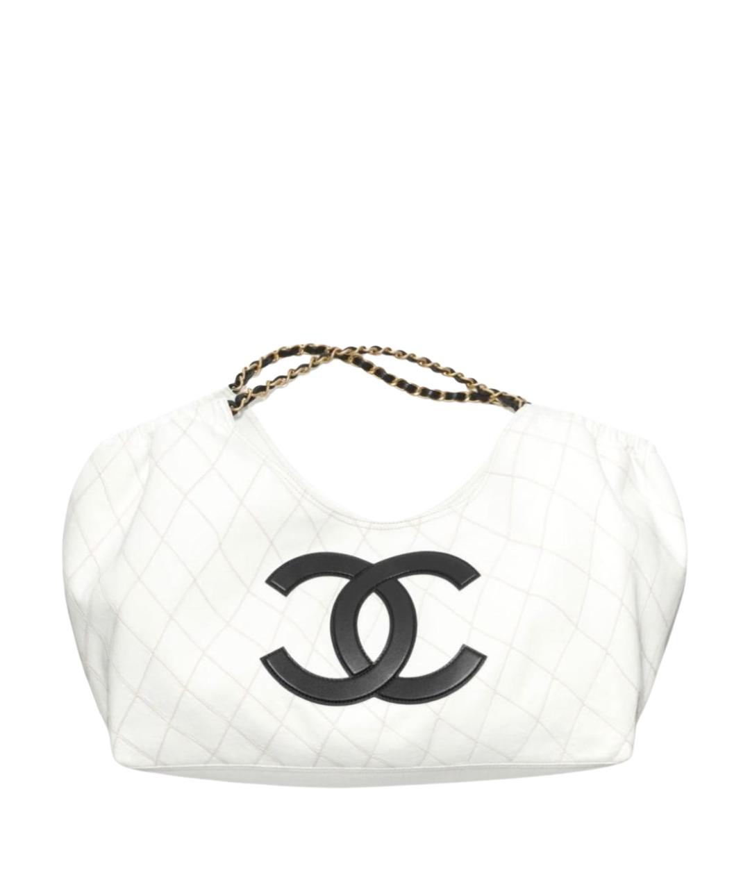 CHANEL Белая деним сумка тоут, фото 1
