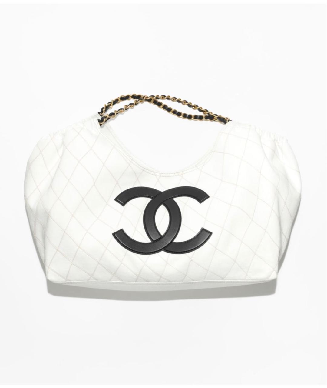 CHANEL Белая деним сумка тоут, фото 6