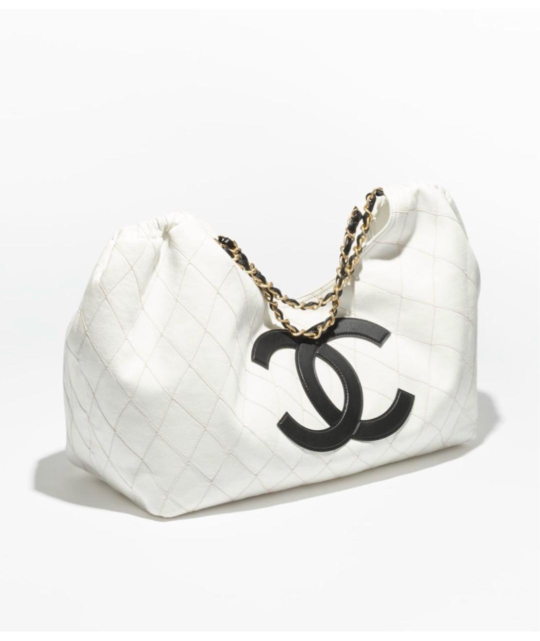 CHANEL Белая деним сумка тоут, фото 2