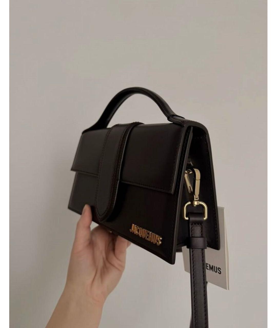 JACQUEMUS Коричневая кожаная сумка через плечо, фото 3