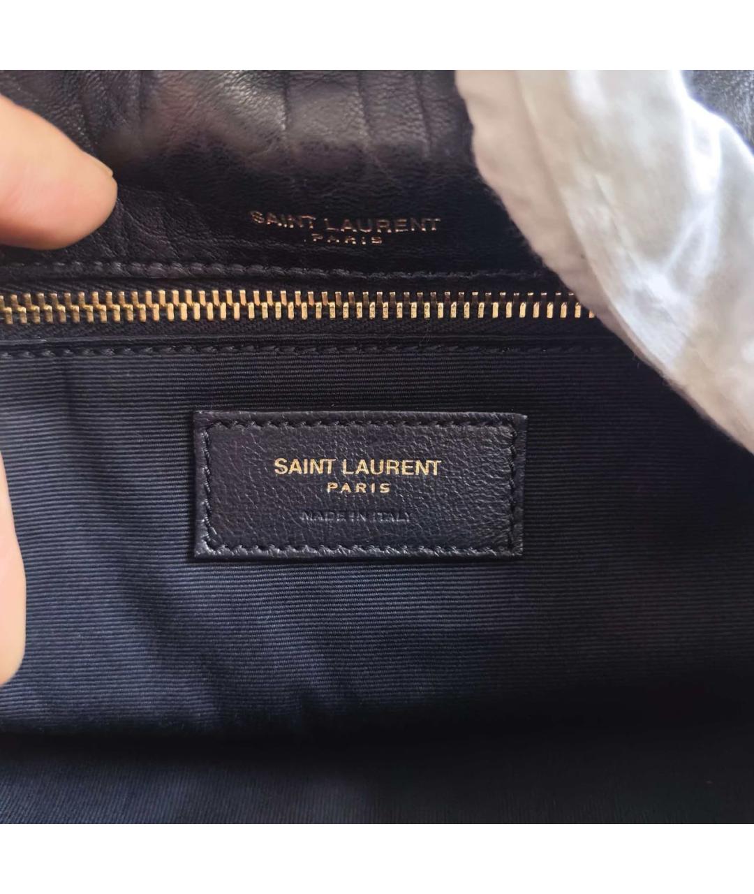 SAINT LAURENT Черная кожаная сумка через плечо, фото 5