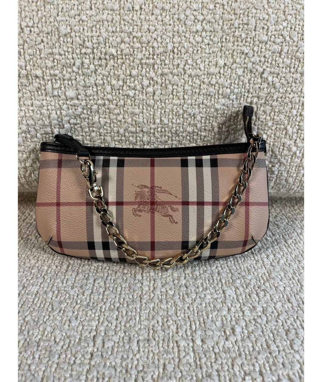 BURBERRY Бежевая кожаная сумка с короткими ручками, фото 8