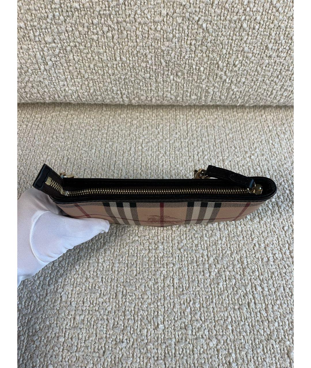 BURBERRY Бежевая кожаная сумка с короткими ручками, фото 6
