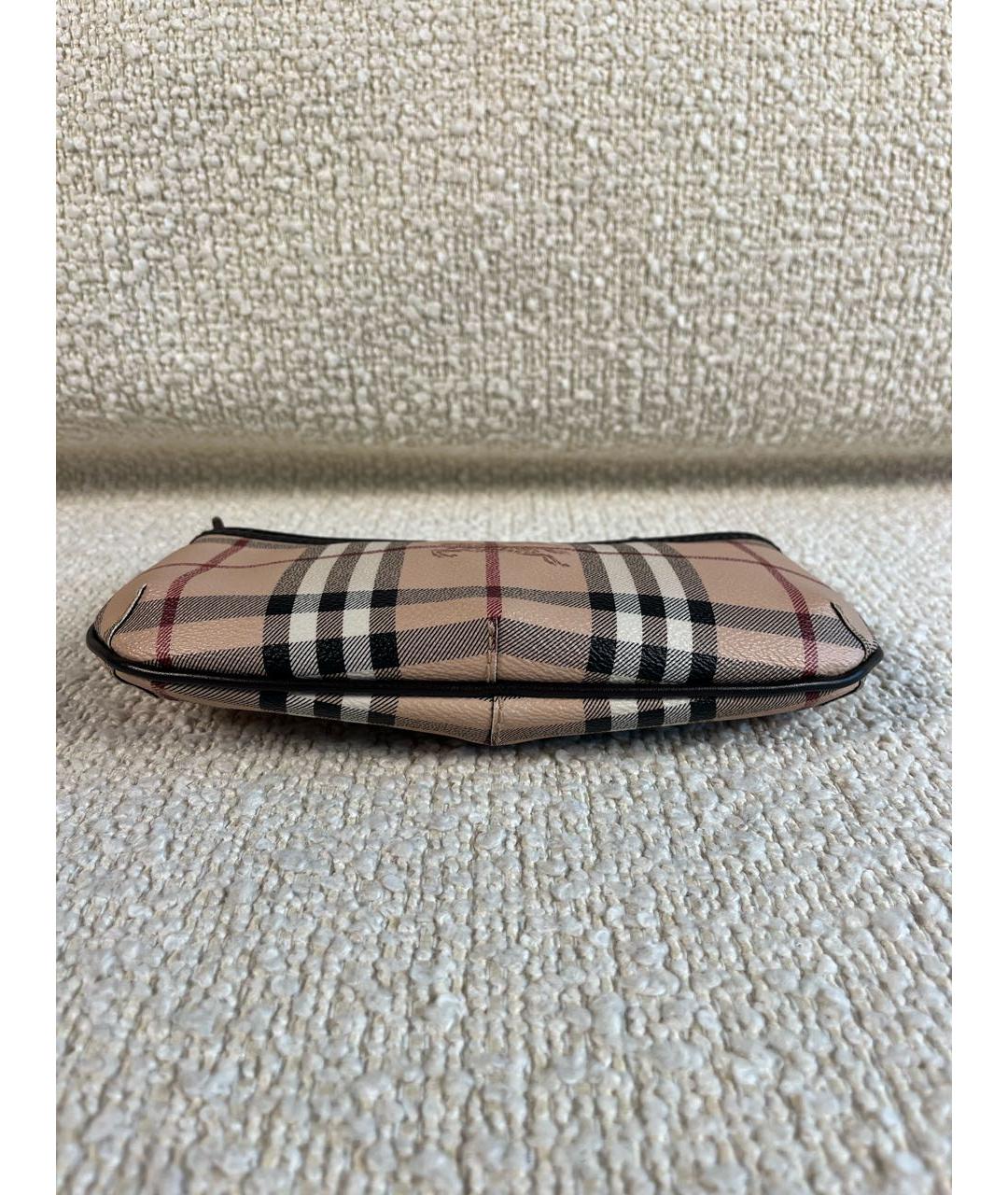 BURBERRY Бежевая кожаная сумка с короткими ручками, фото 5