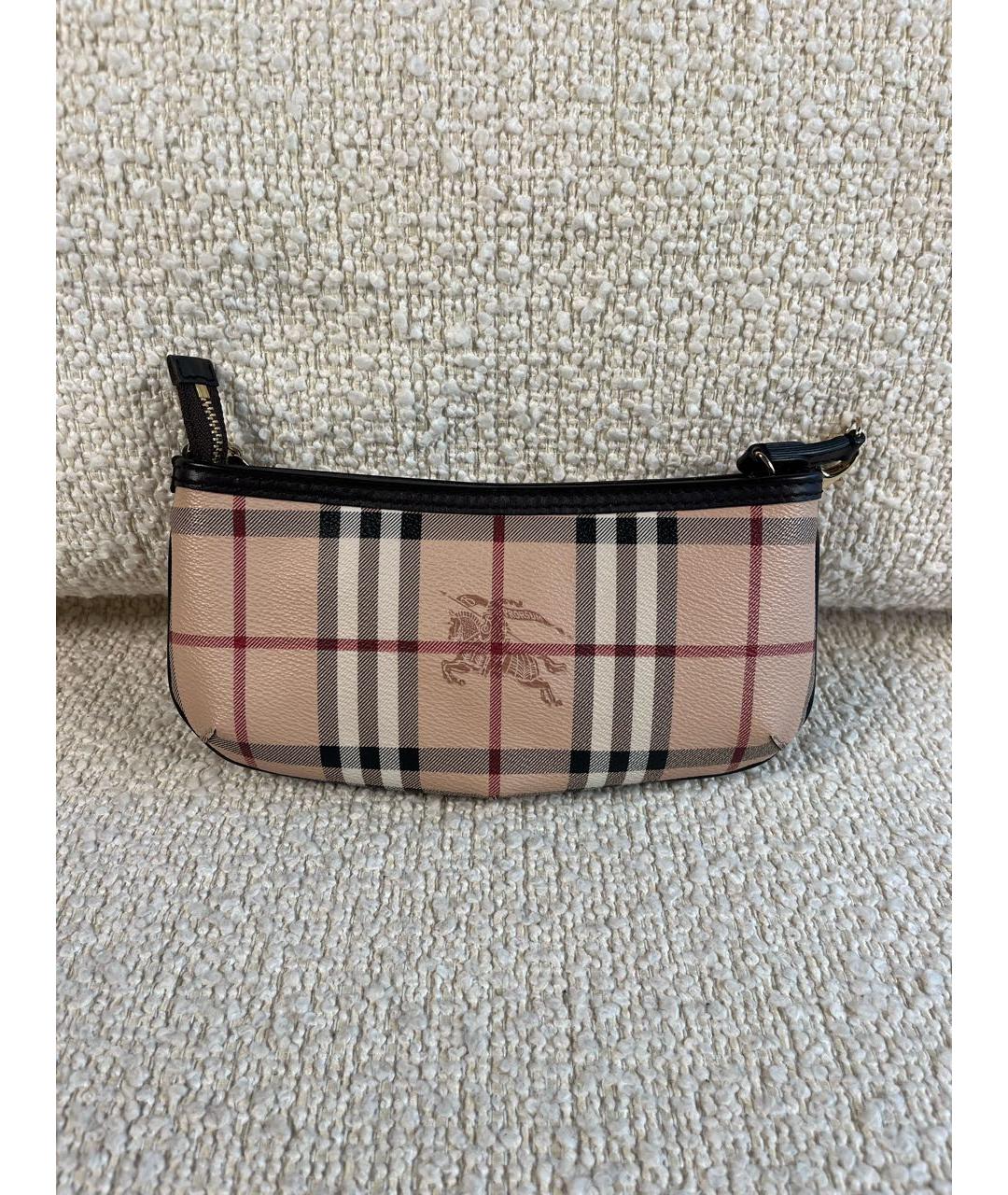 BURBERRY Бежевая кожаная сумка с короткими ручками, фото 2
