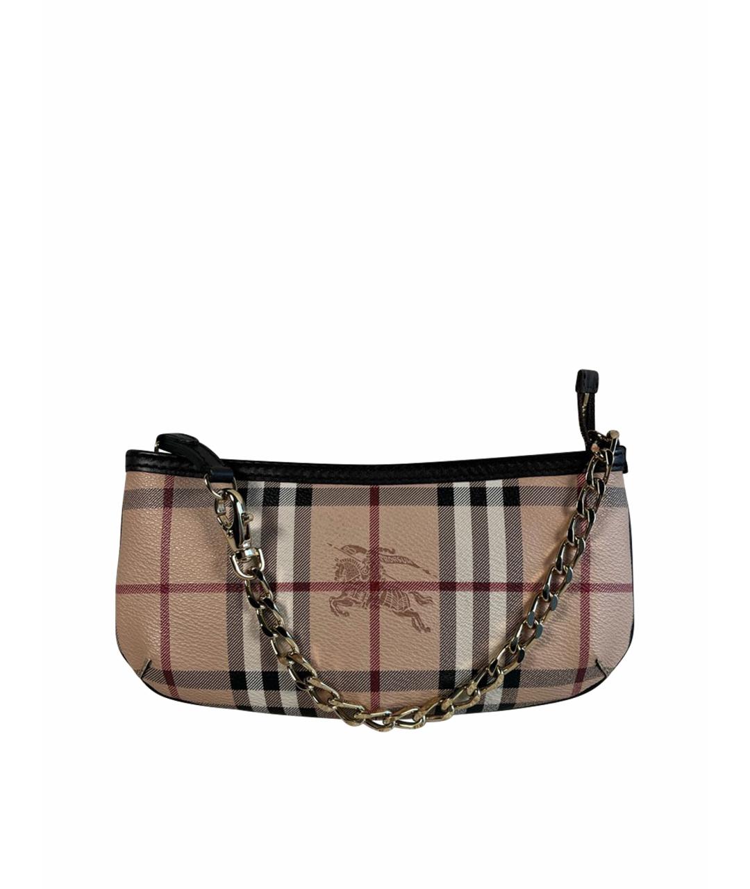 BURBERRY Бежевая кожаная сумка с короткими ручками, фото 1