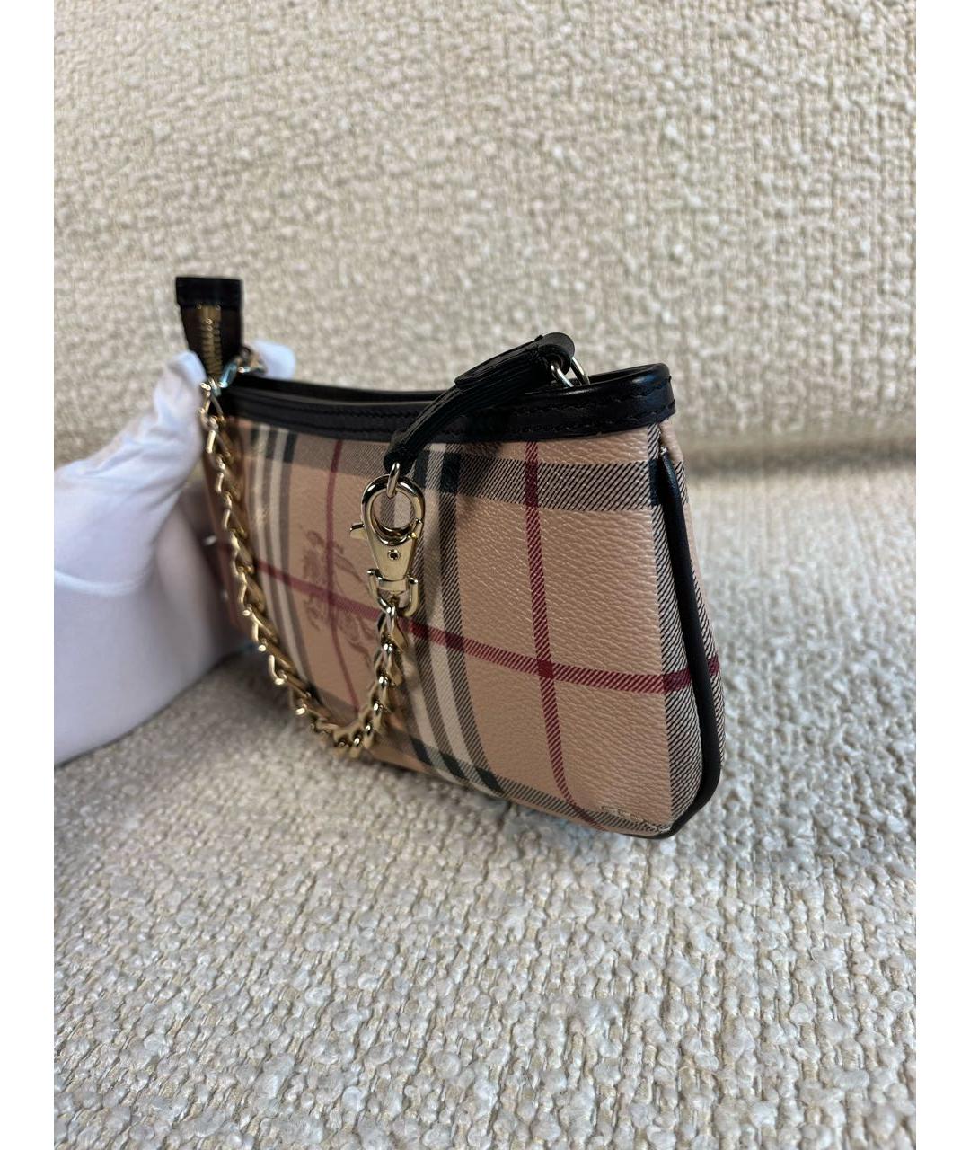 BURBERRY Бежевая кожаная сумка с короткими ручками, фото 7