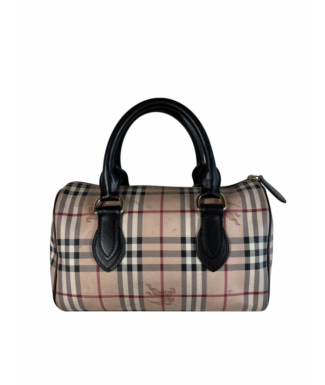 BURBERRY Бежевая кожаная сумка с короткими ручками, фото 1