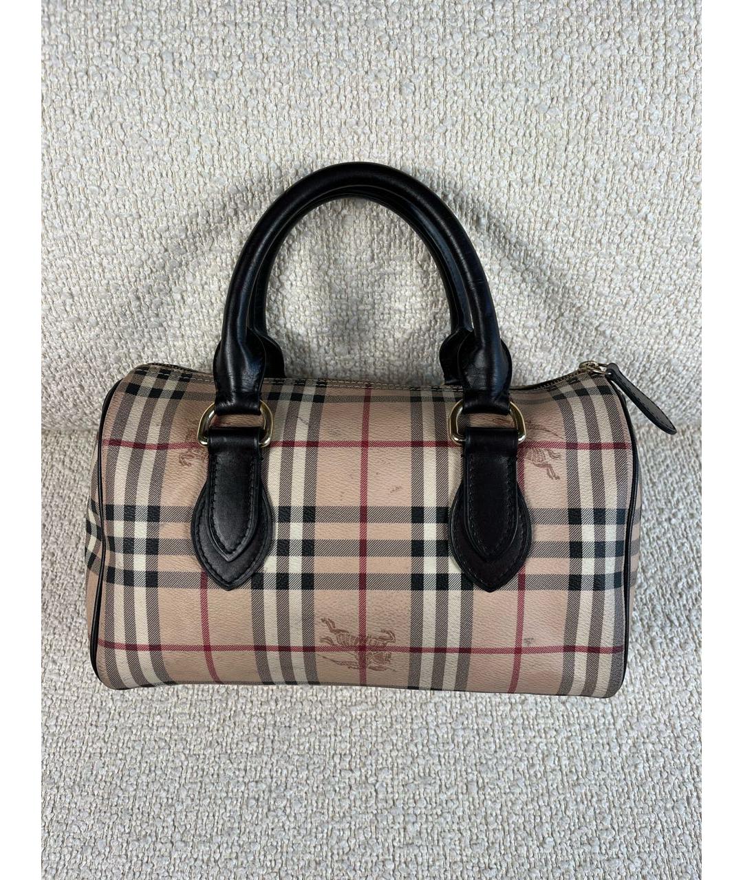 BURBERRY Бежевая кожаная сумка с короткими ручками, фото 9
