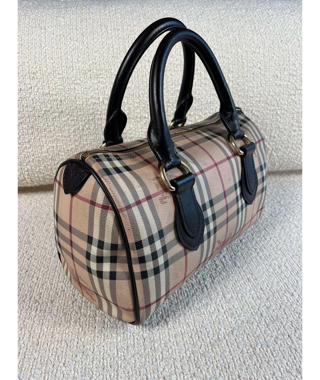 BURBERRY Бежевая кожаная сумка с короткими ручками, фото 7