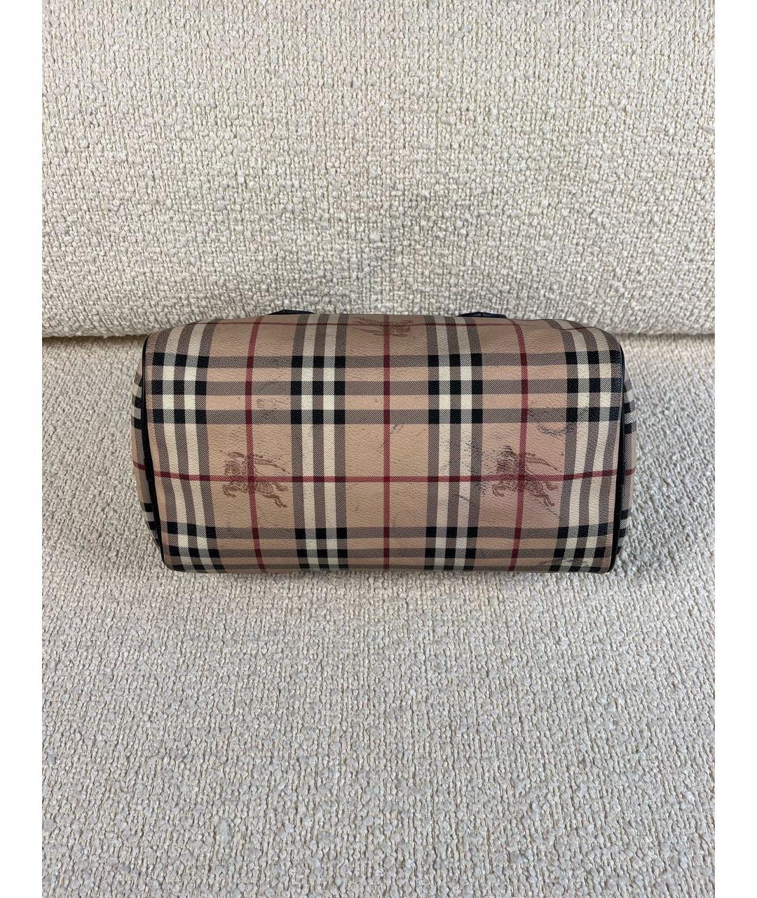 BURBERRY Бежевая кожаная сумка с короткими ручками, фото 5