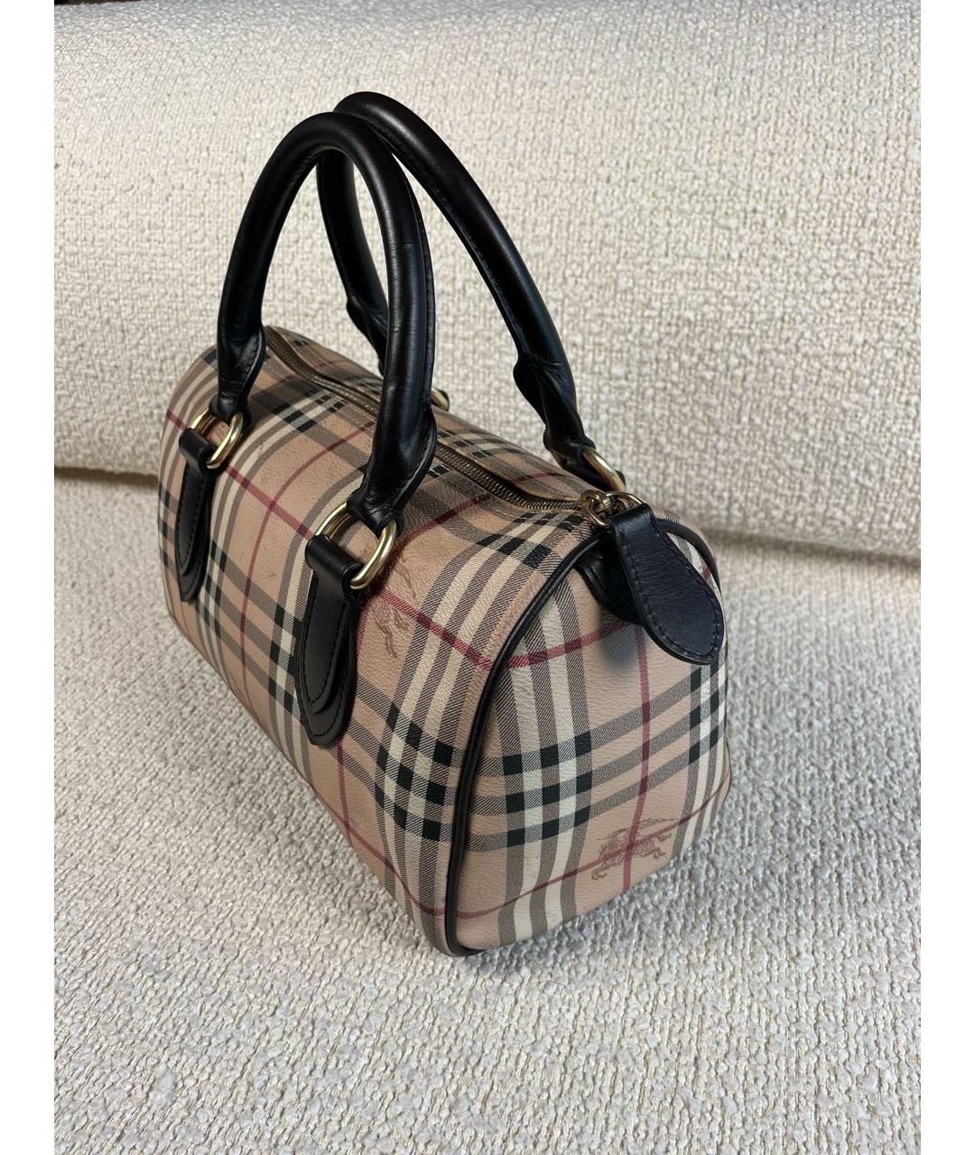 BURBERRY Бежевая кожаная сумка с короткими ручками, фото 8