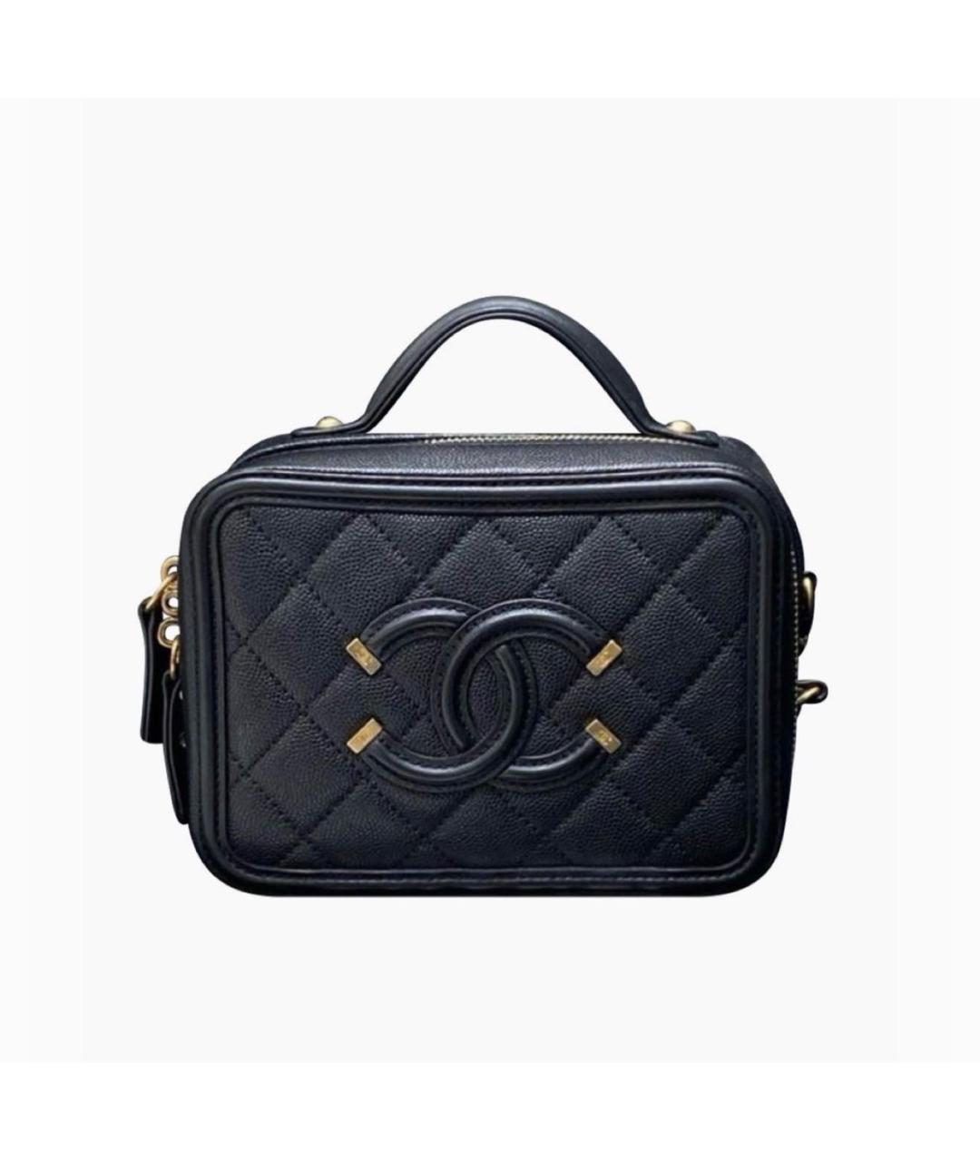 CHANEL Темно-синяя кожаная сумка через плечо, фото 1