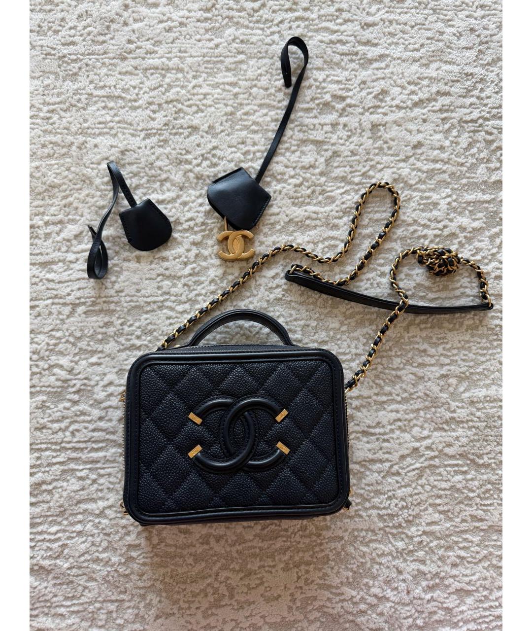 CHANEL Темно-синяя кожаная сумка через плечо, фото 5