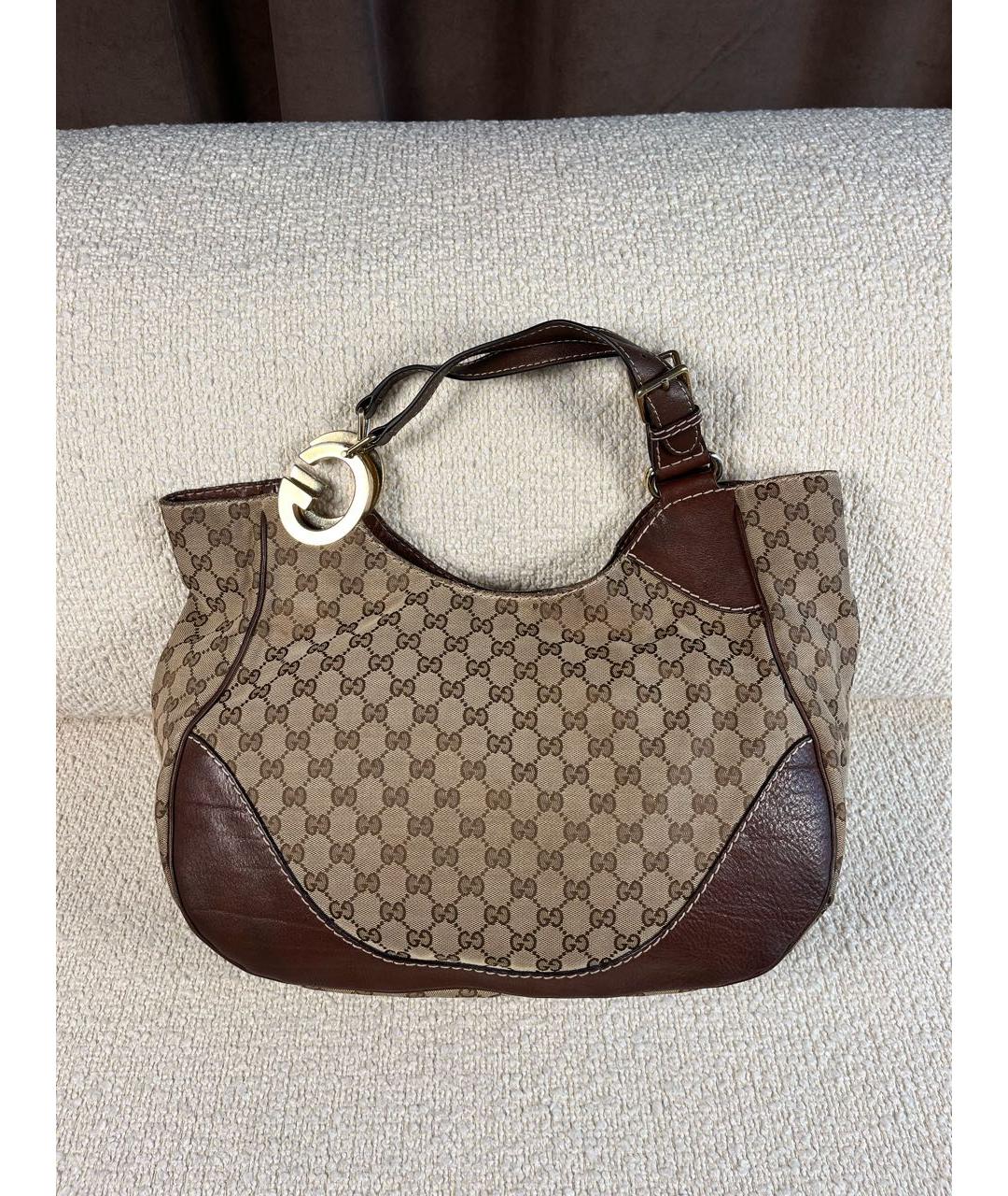 GUCCI Коричневая кожаная сумка с короткими ручками, фото 3