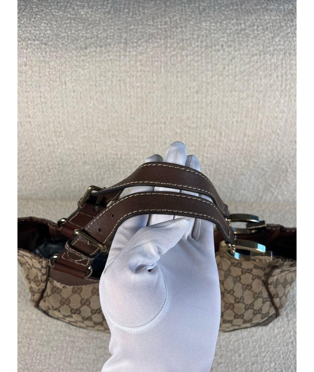 GUCCI Коричневая кожаная сумка с короткими ручками, фото 8