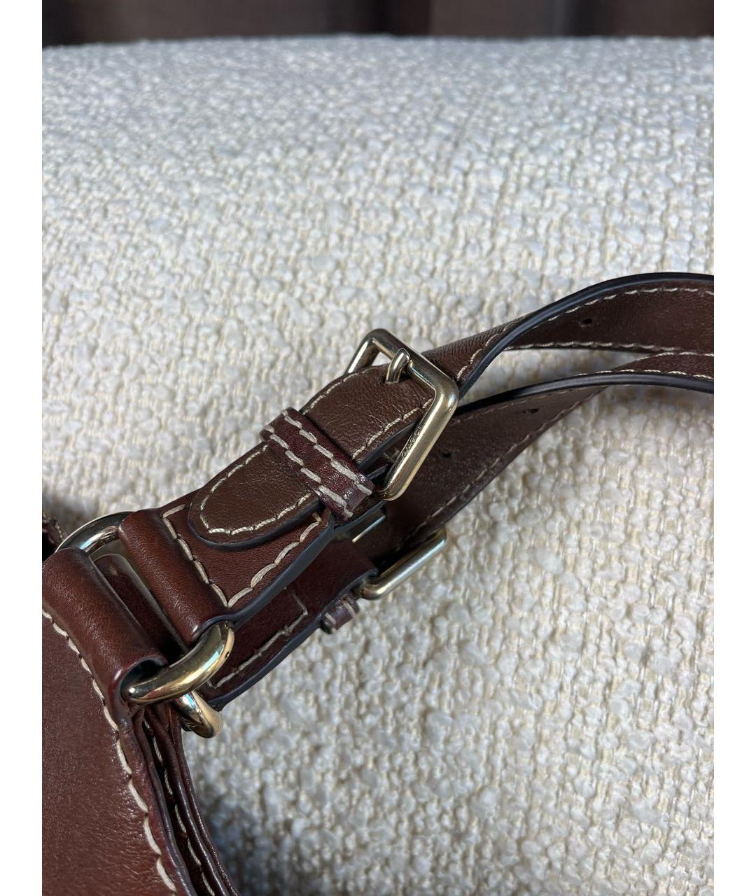 GUCCI Коричневая кожаная сумка с короткими ручками, фото 7