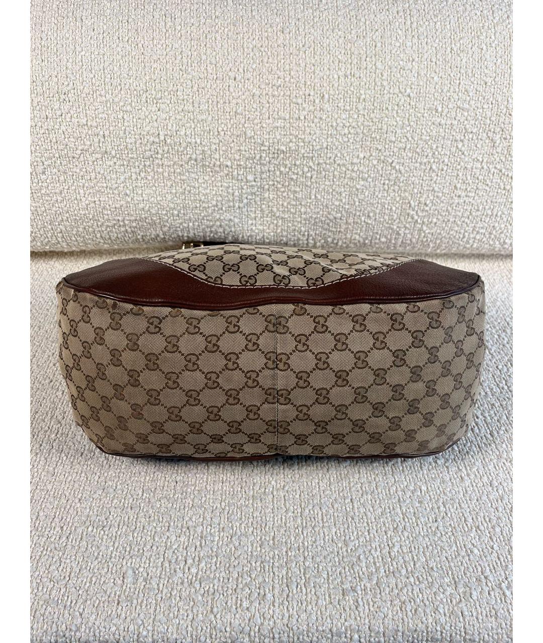 GUCCI Коричневая кожаная сумка с короткими ручками, фото 6