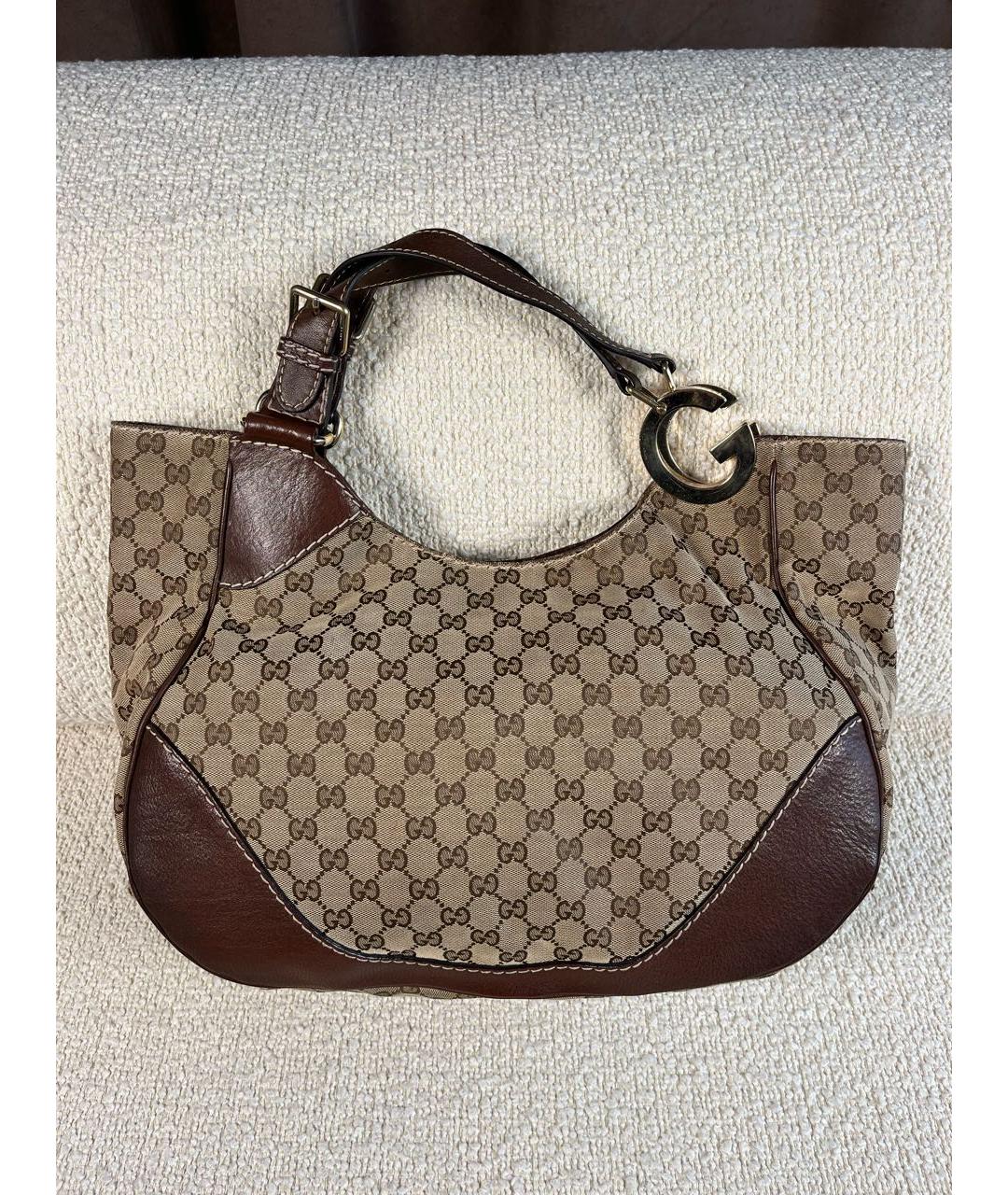GUCCI Коричневая кожаная сумка с короткими ручками, фото 9