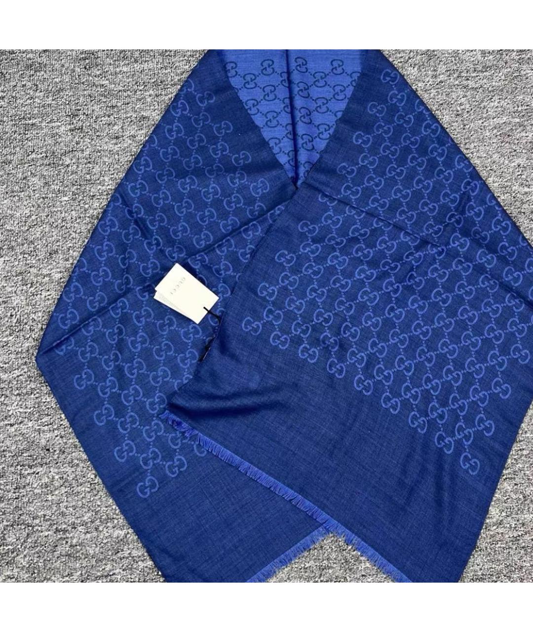 GUCCI Синий шарф, фото 5