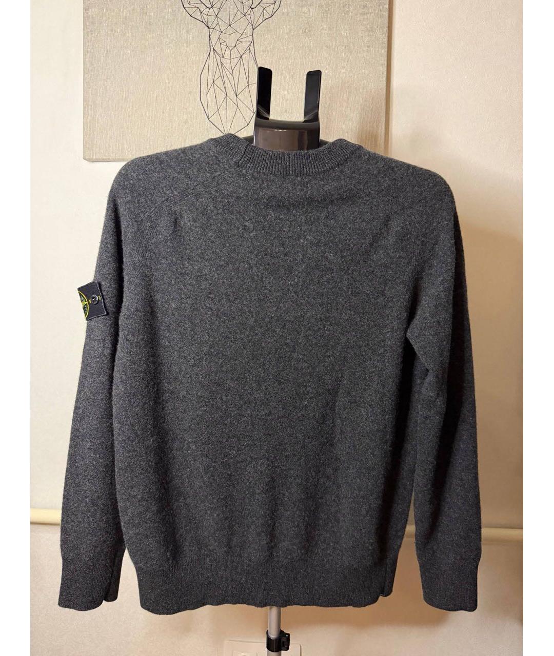 STONE ISLAND Антрацитовый шерстяной джемпер / свитер, фото 2