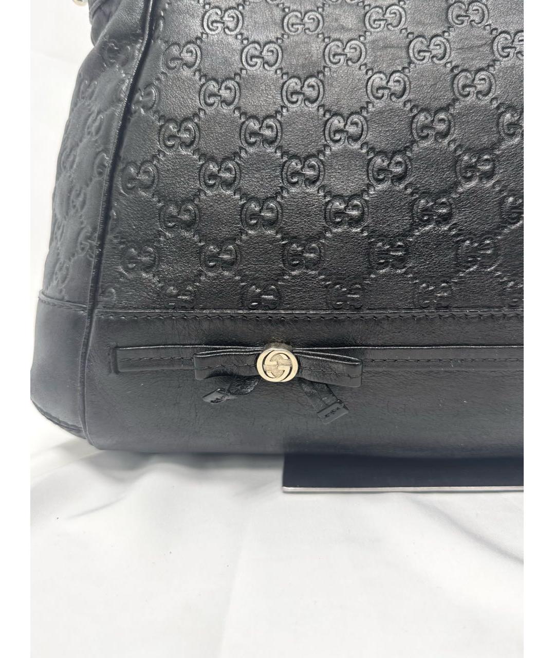 GUCCI Черная кожаная сумка тоут, фото 4