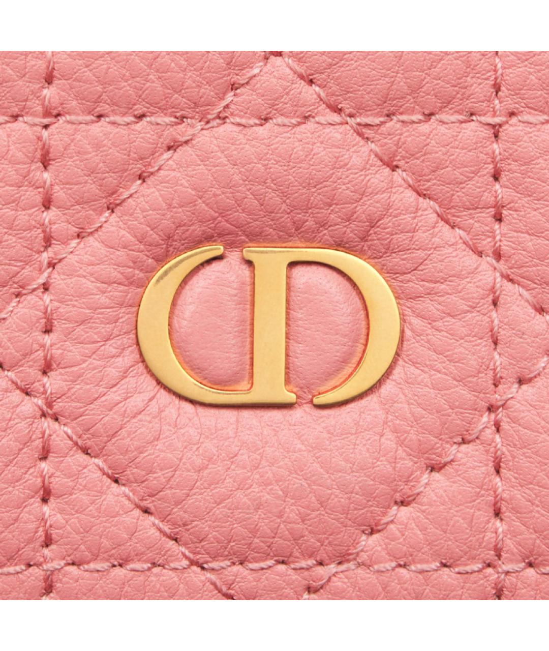 CHRISTIAN DIOR Розовый кожаный кардхолдер, фото 4