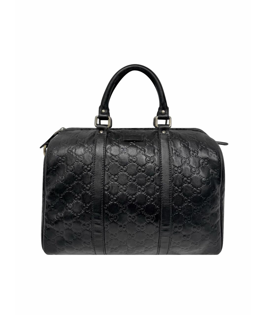 GUCCI Черная кожаная сумка с короткими ручками, фото 1