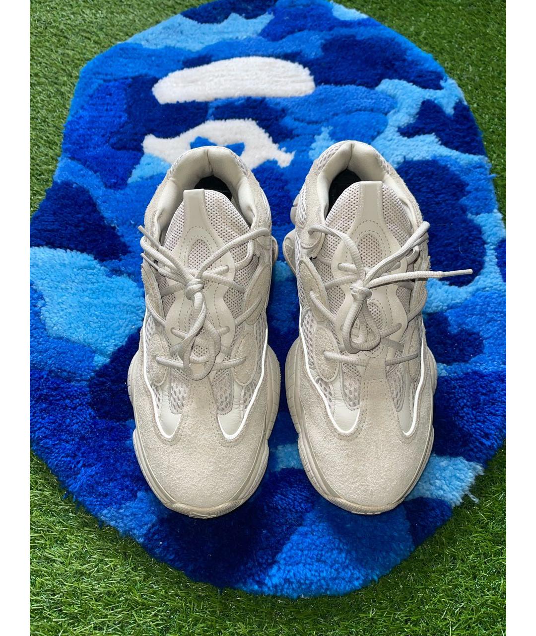 ADIDAS YEEZY Бежевые замшевые низкие кроссовки / кеды, фото 3