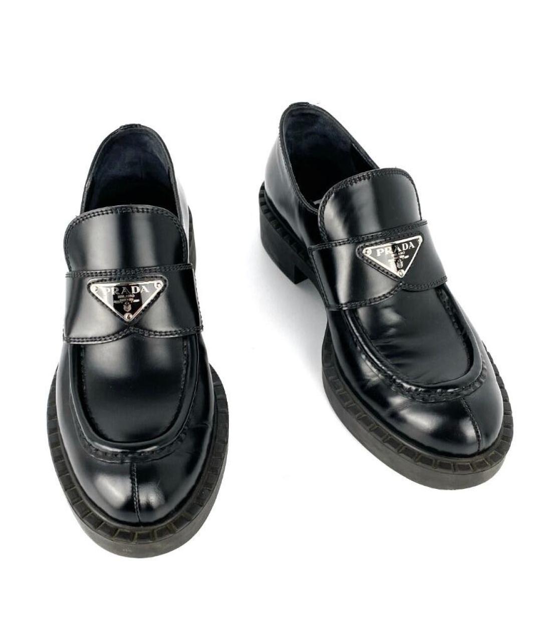PRADA Черные кожаные лоферы, фото 3