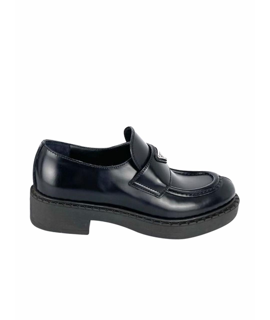 PRADA Черные кожаные лоферы, фото 1