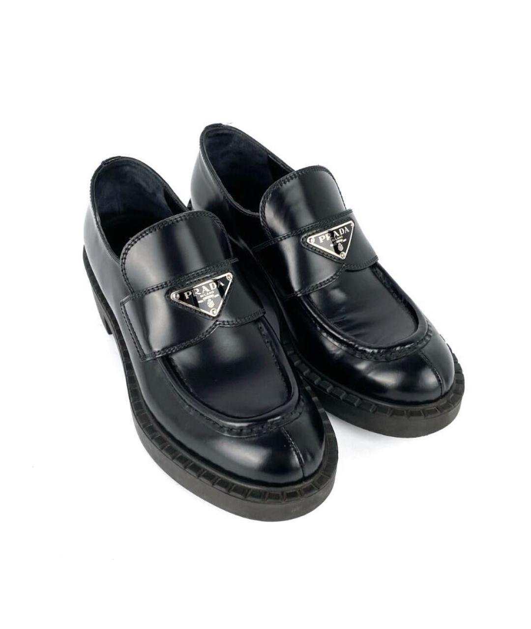 PRADA Черные кожаные лоферы, фото 2