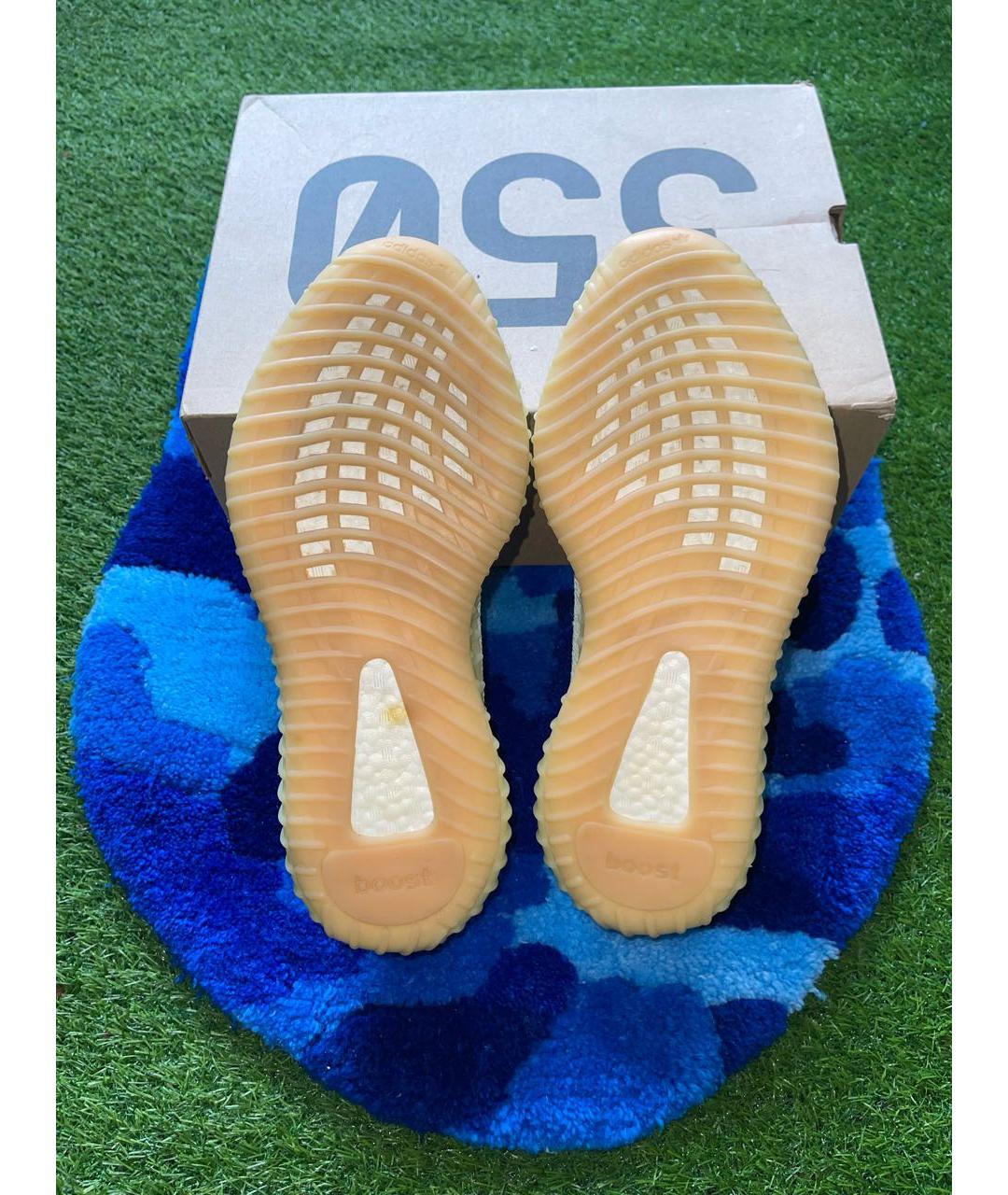 ADIDAS YEEZY Желтые текстильные низкие кроссовки / кеды, фото 6