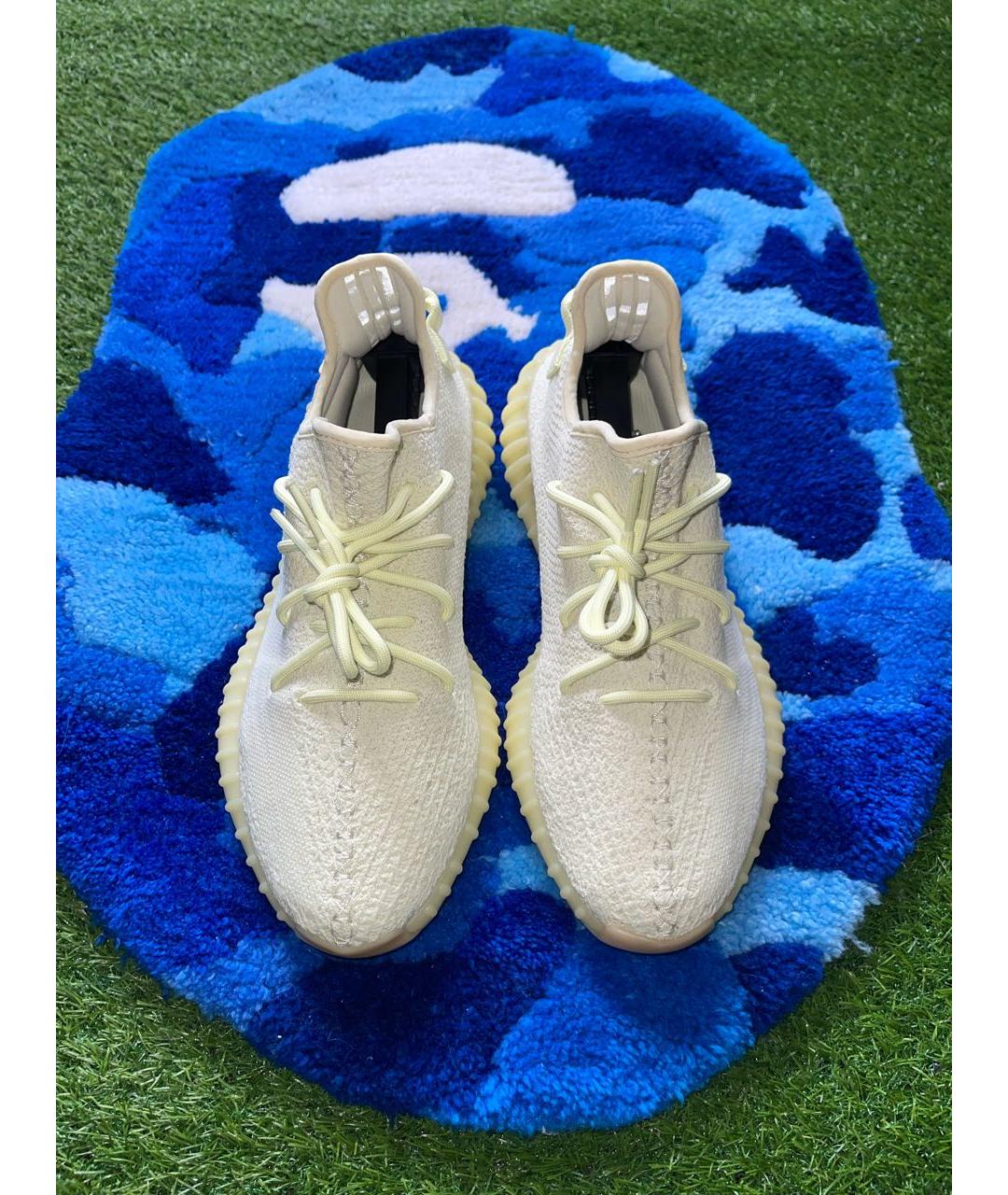 ADIDAS YEEZY Желтые текстильные низкие кроссовки / кеды, фото 3