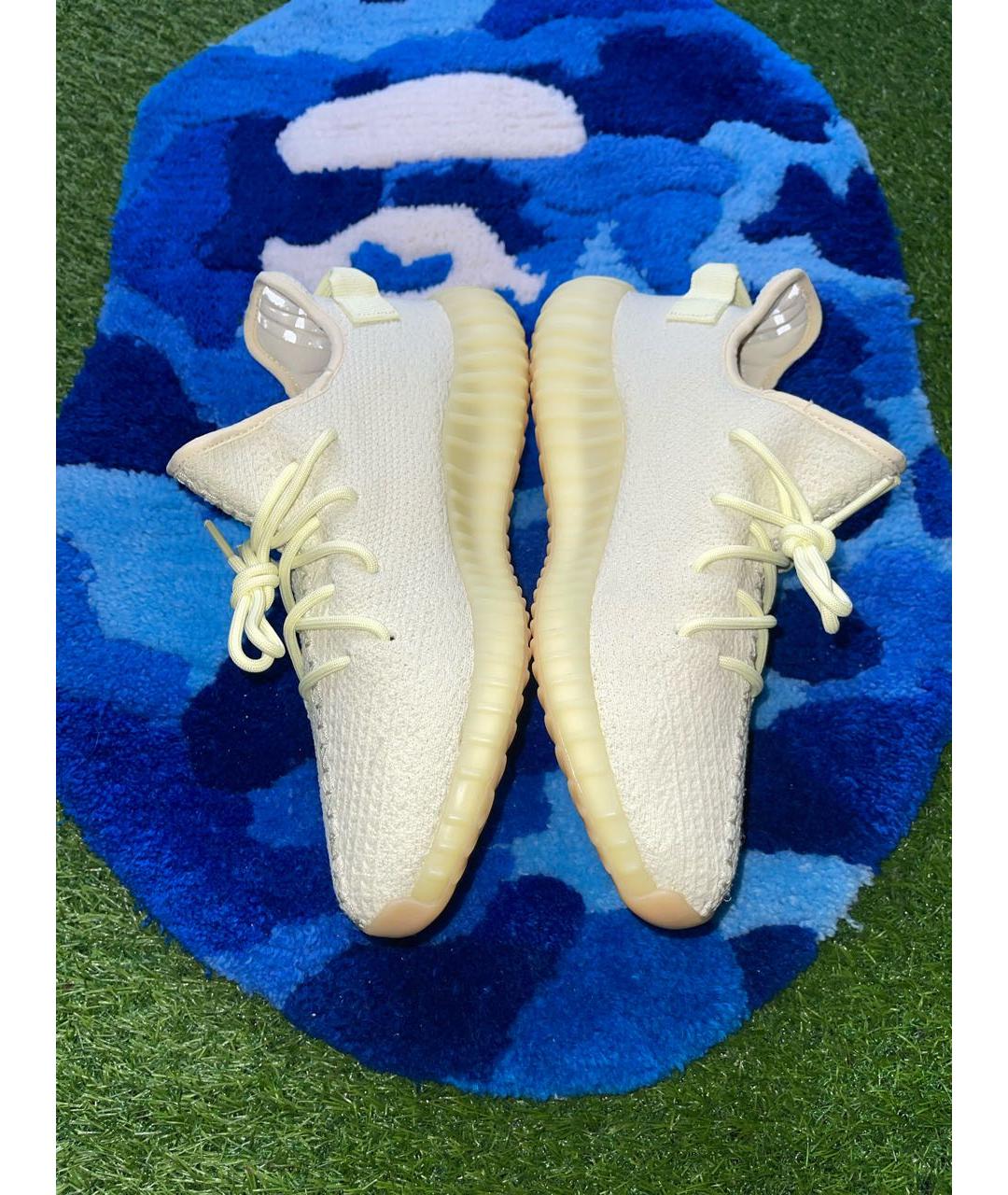 ADIDAS YEEZY Желтые текстильные низкие кроссовки / кеды, фото 4
