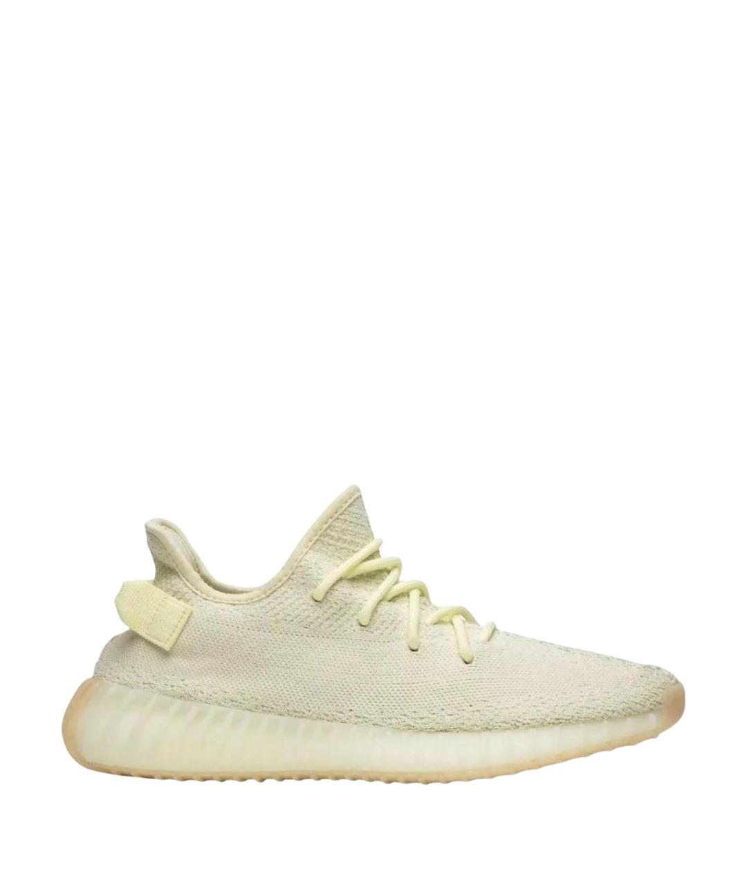 ADIDAS YEEZY Желтые текстильные низкие кроссовки / кеды, фото 1