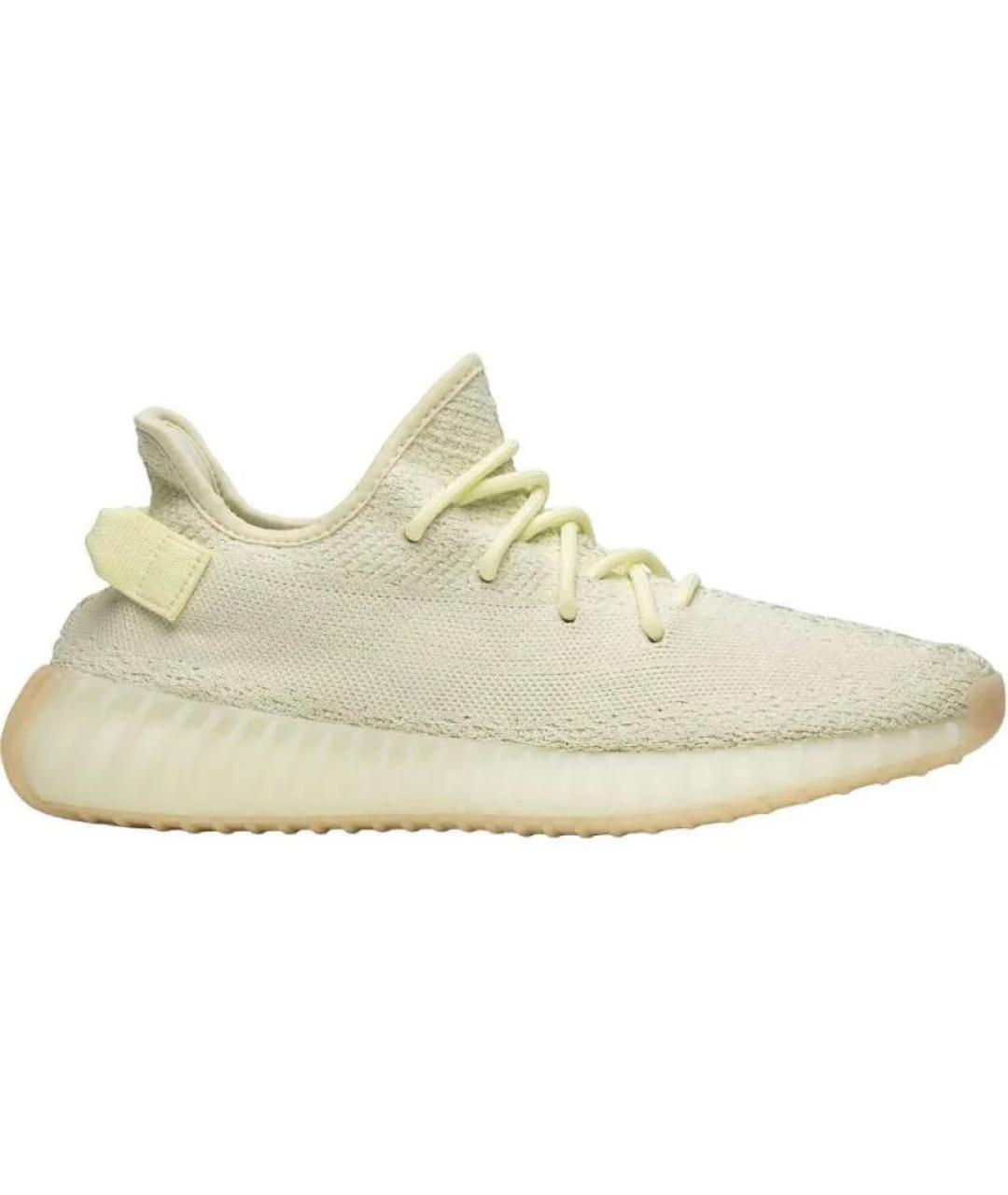 ADIDAS YEEZY Желтые текстильные низкие кроссовки / кеды, фото 7