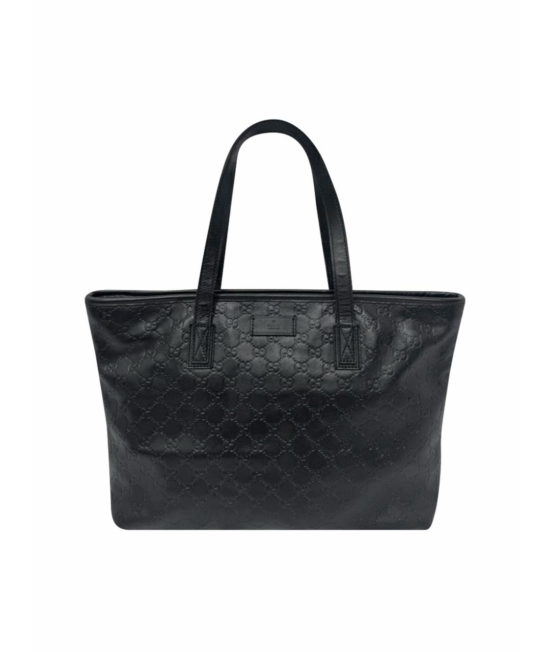 GUCCI Черная кожаная сумка тоут, фото 1