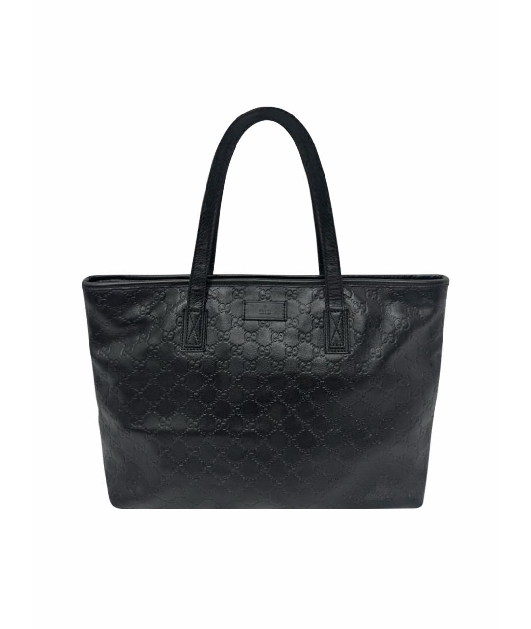 GUCCI Черная кожаная сумка тоут, фото 4