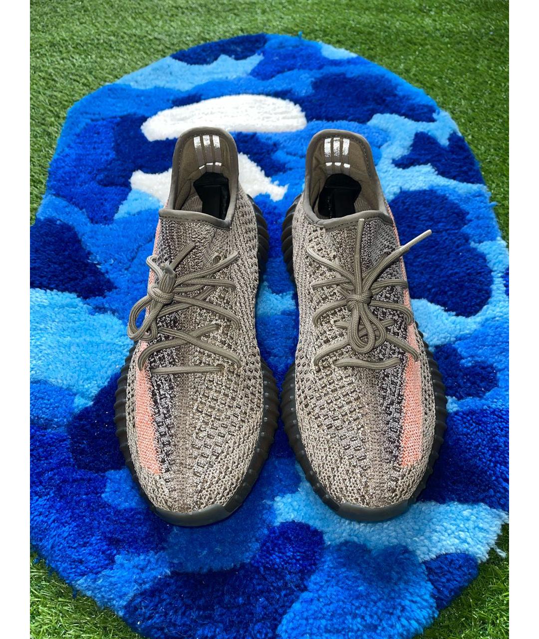 ADIDAS YEEZY Коричневые текстильные низкие кроссовки / кеды, фото 3