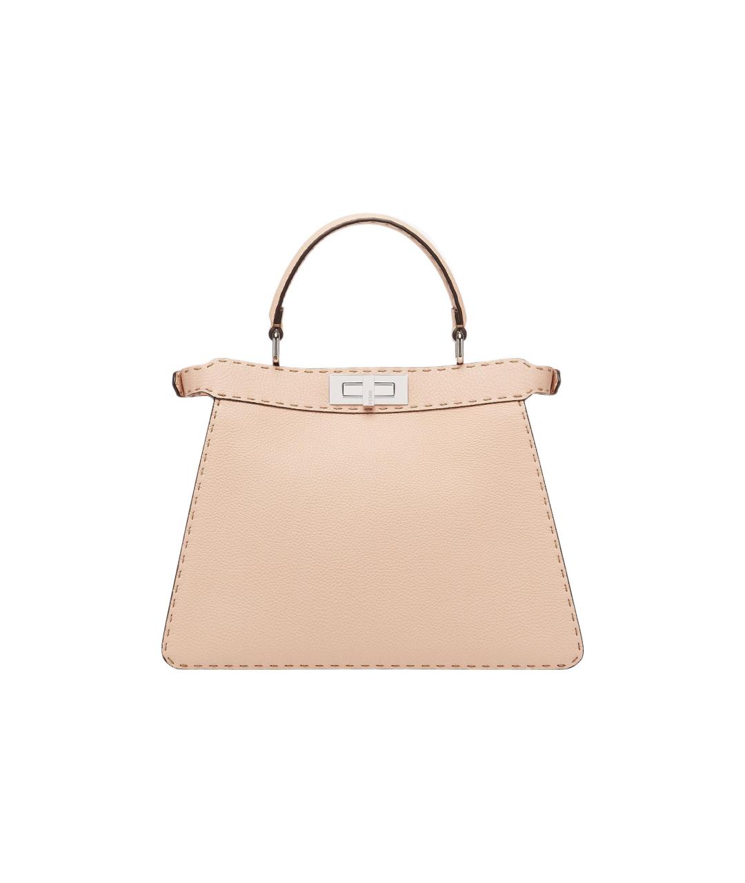 FENDI Розовая кожаная сумка с короткими ручками, фото 5