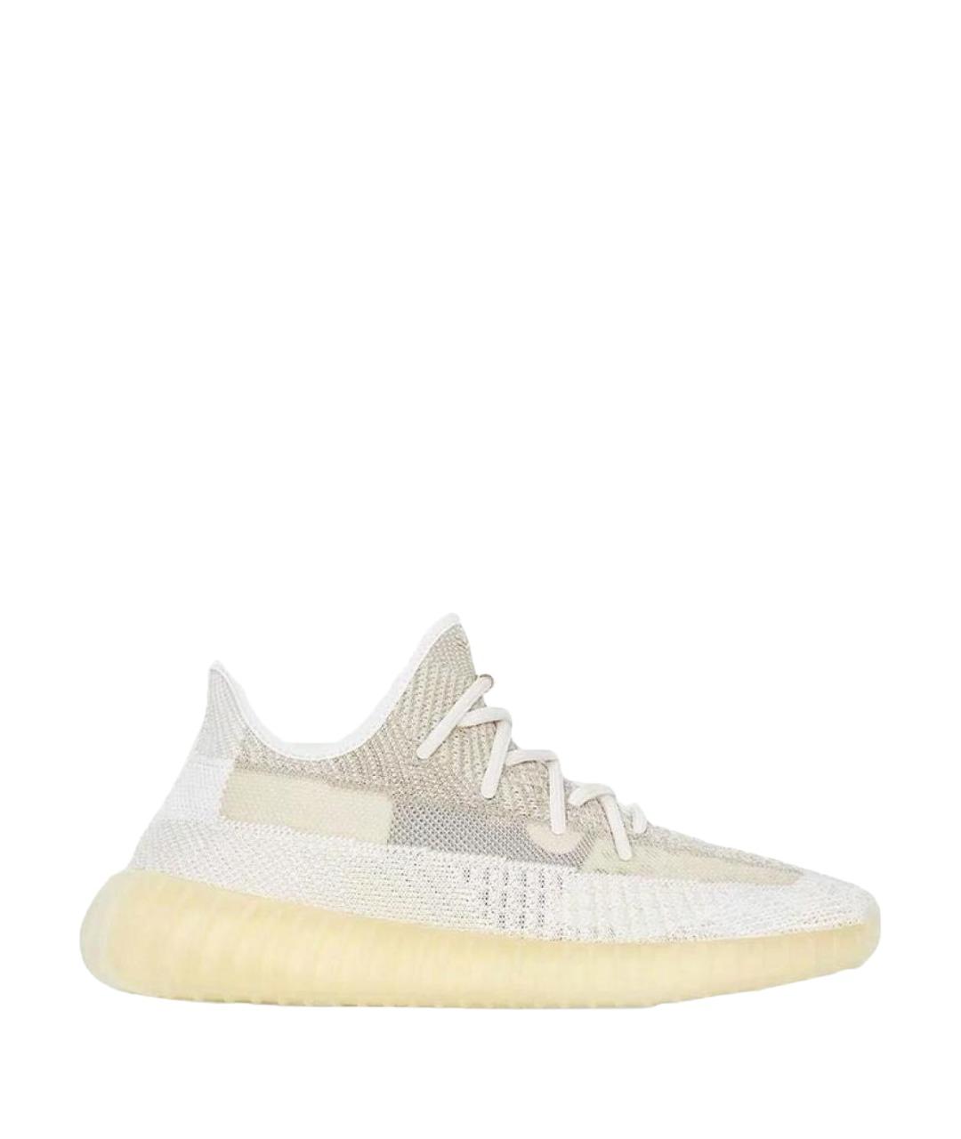 ADIDAS YEEZY Белые текстильные низкие кроссовки / кеды, фото 1