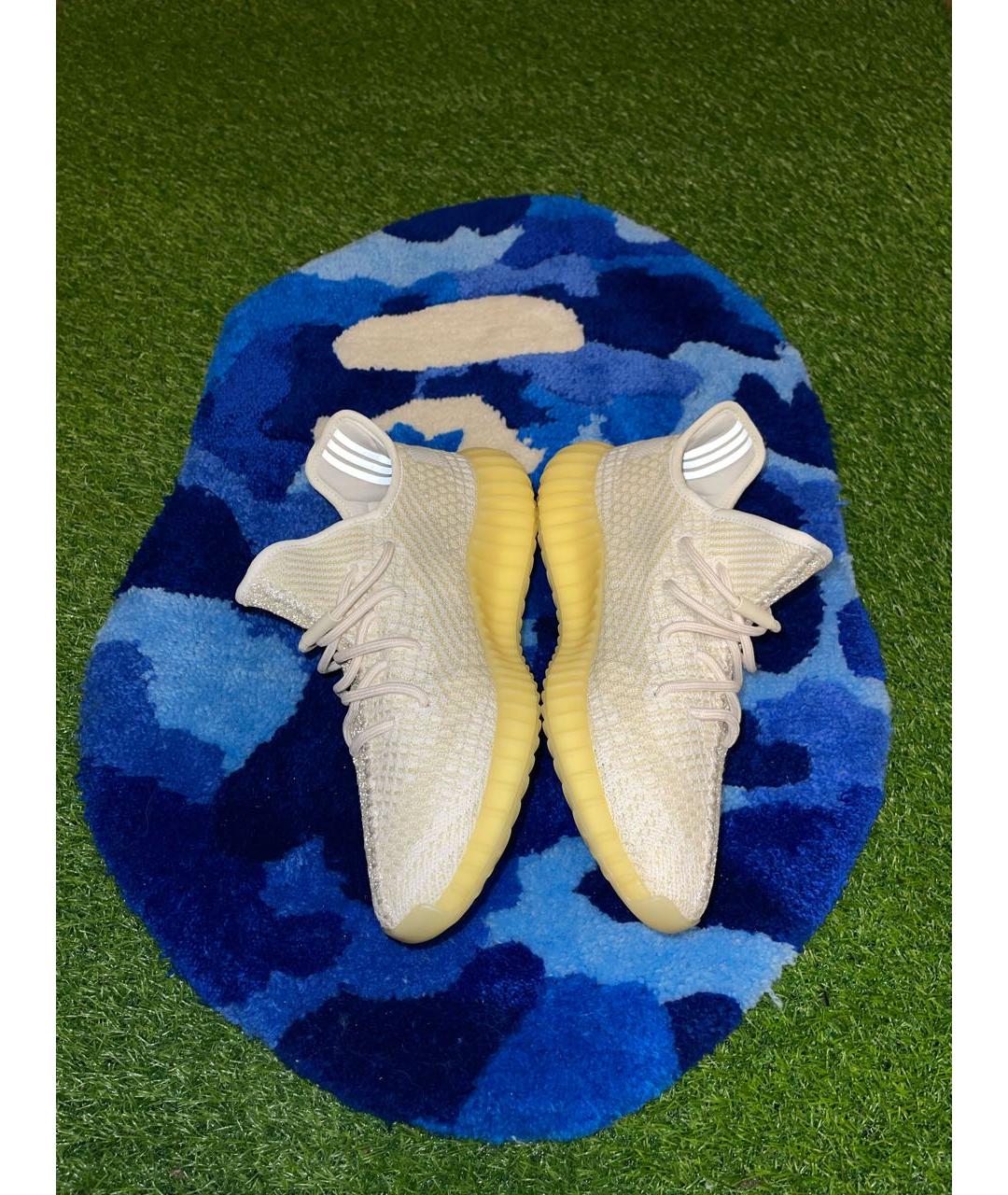 ADIDAS YEEZY Белые текстильные низкие кроссовки / кеды, фото 4