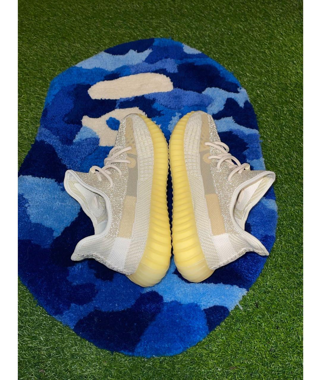 ADIDAS YEEZY Белые текстильные низкие кроссовки / кеды, фото 5