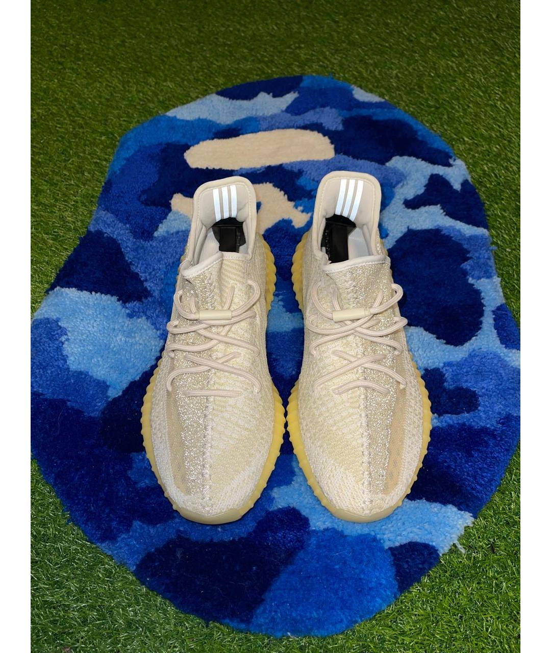 ADIDAS YEEZY Белые текстильные низкие кроссовки / кеды, фото 3