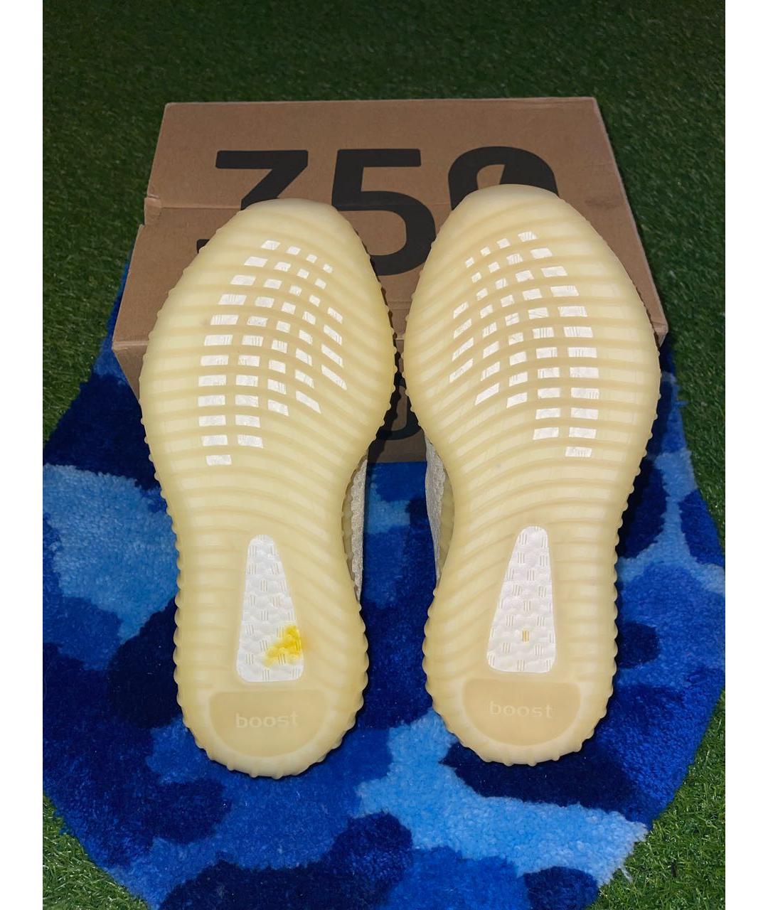 ADIDAS YEEZY Белые текстильные низкие кроссовки / кеды, фото 6