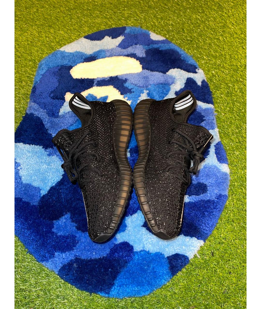 ADIDAS YEEZY Черные текстильные низкие кроссовки / кеды, фото 4