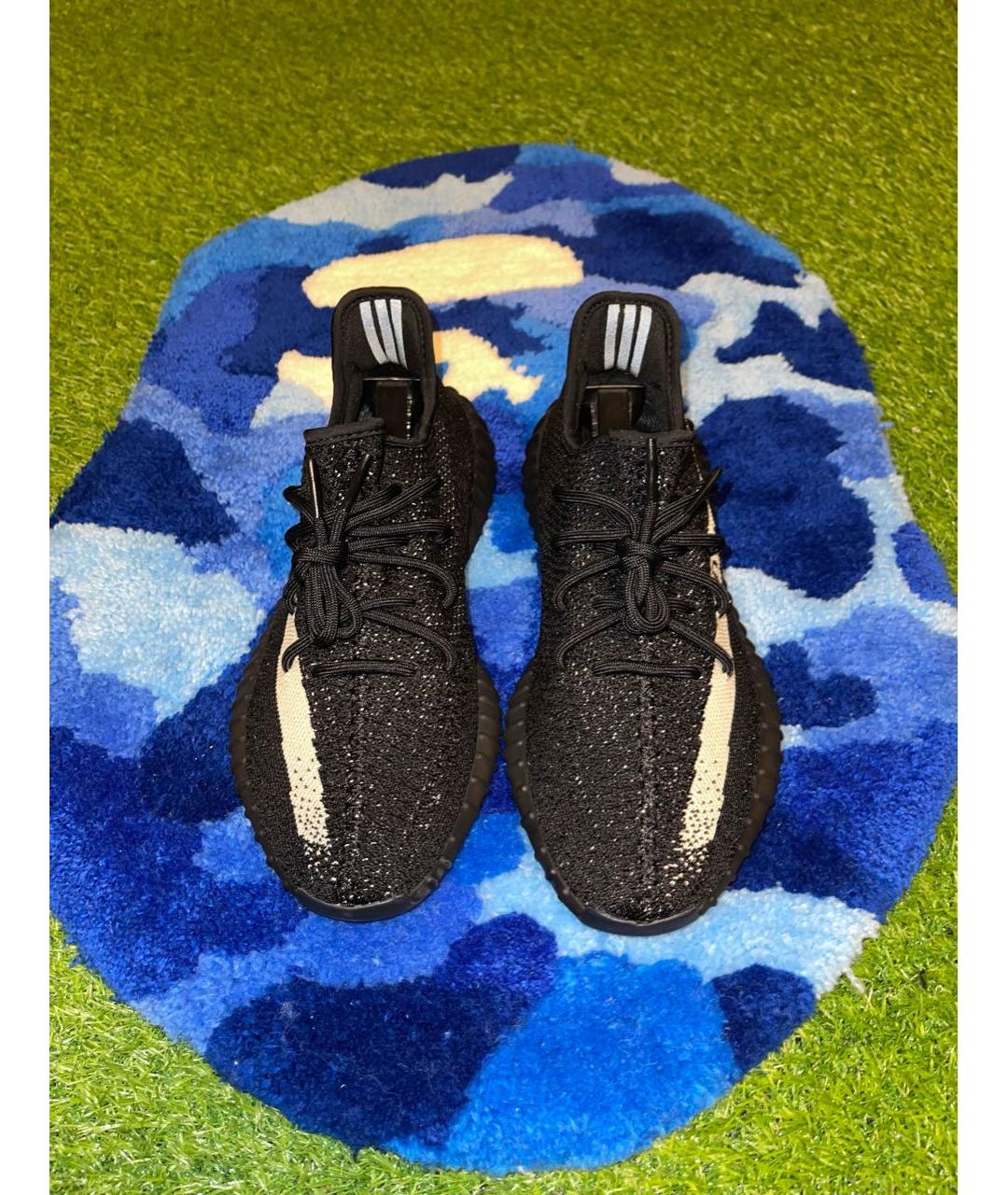 ADIDAS YEEZY Черные текстильные низкие кроссовки / кеды, фото 3