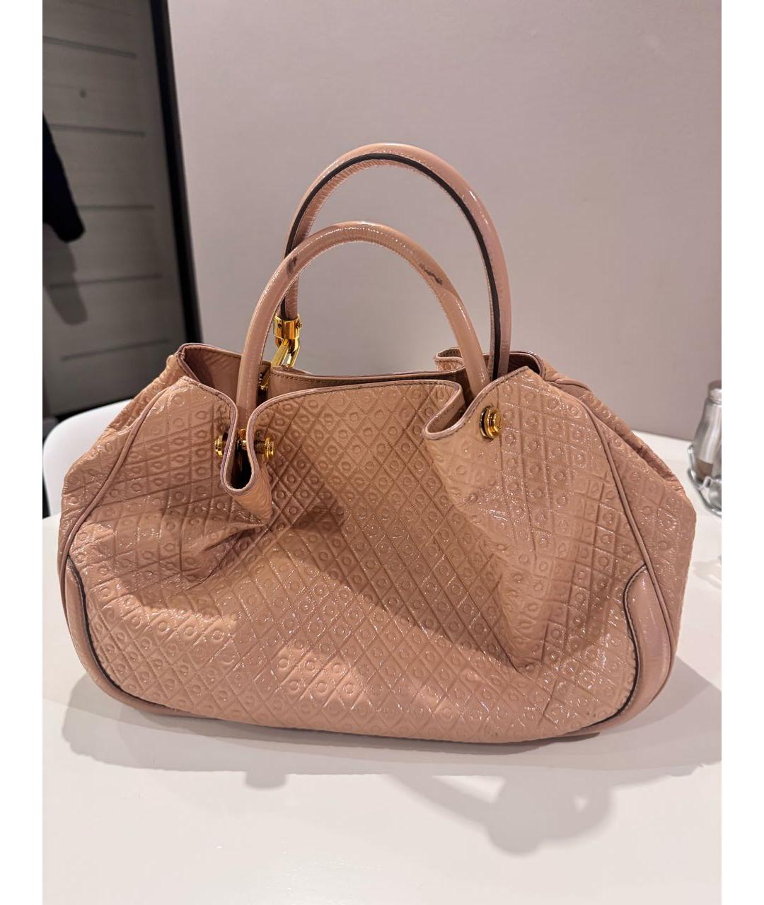 TOD'S Бежевая сумка тоут из лакированной кожи, фото 7