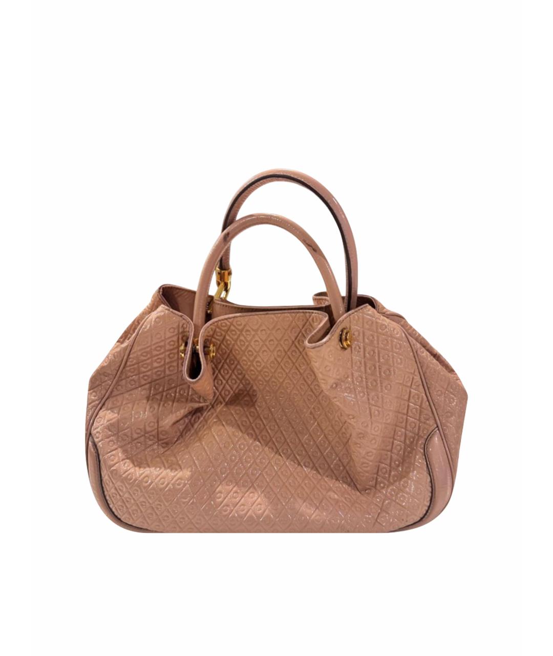 TOD'S Бежевая сумка тоут из лакированной кожи, фото 1